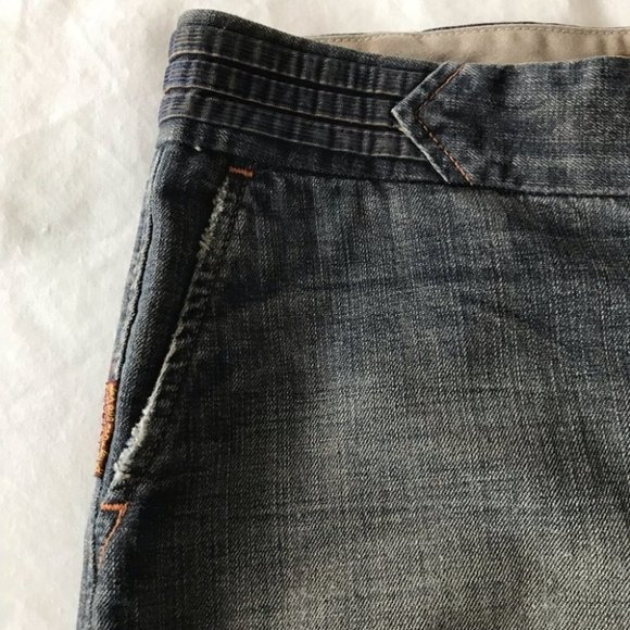7 for all Mankind Mini Skirt Jean Dark Wash - Picture 2 of 5